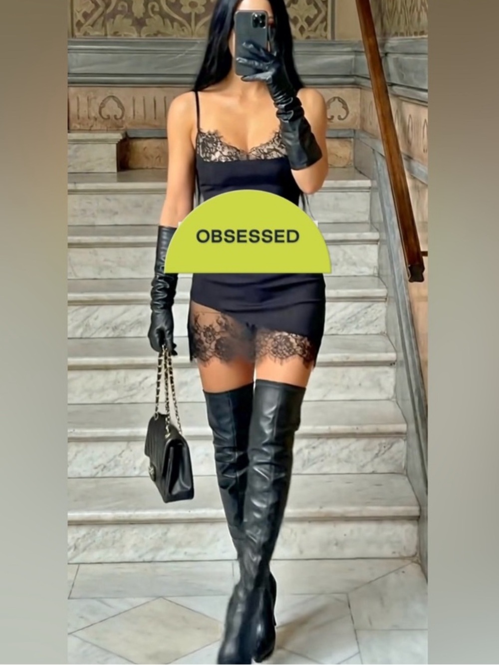 Over the knee black boots